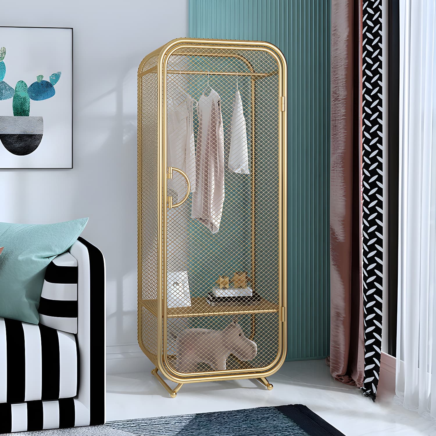 Contemporary Wardrobe Closet Metal Wardrobe Cabinet for Bedroom - image 10