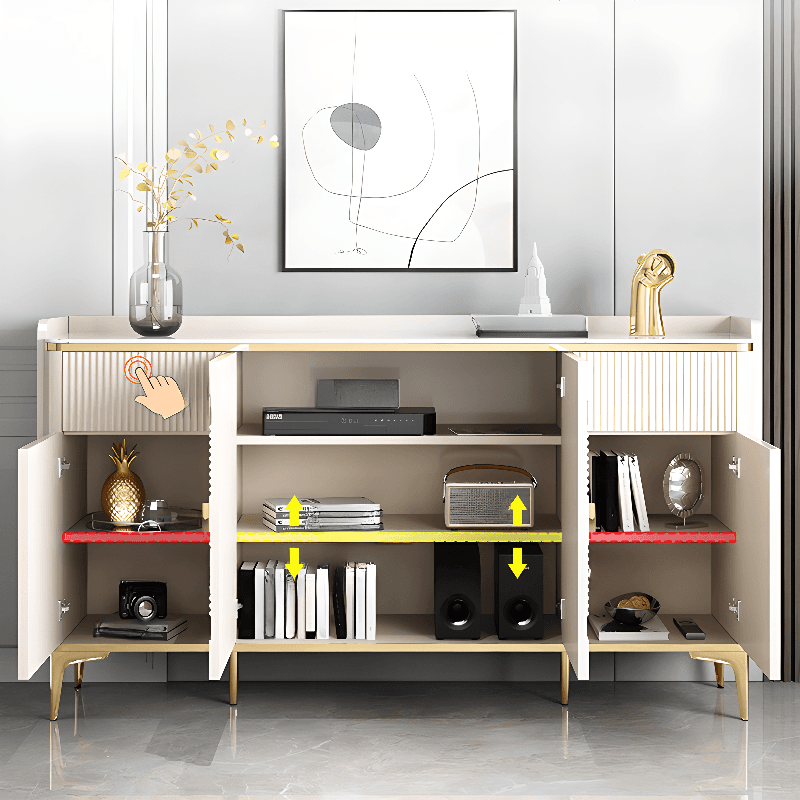 Glam Free Standing Utility Storage Cabinet for Parlor with Sintered Stone Countertop - image 4