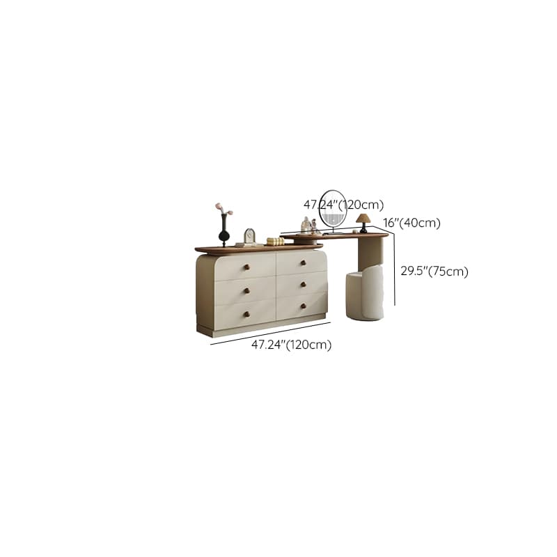 Modish Large Vanity Set/Makeup Vanity with Laminate Table Top, White Finish, 3 Drawers, Mirror Lights, and Scalable Design - image 20