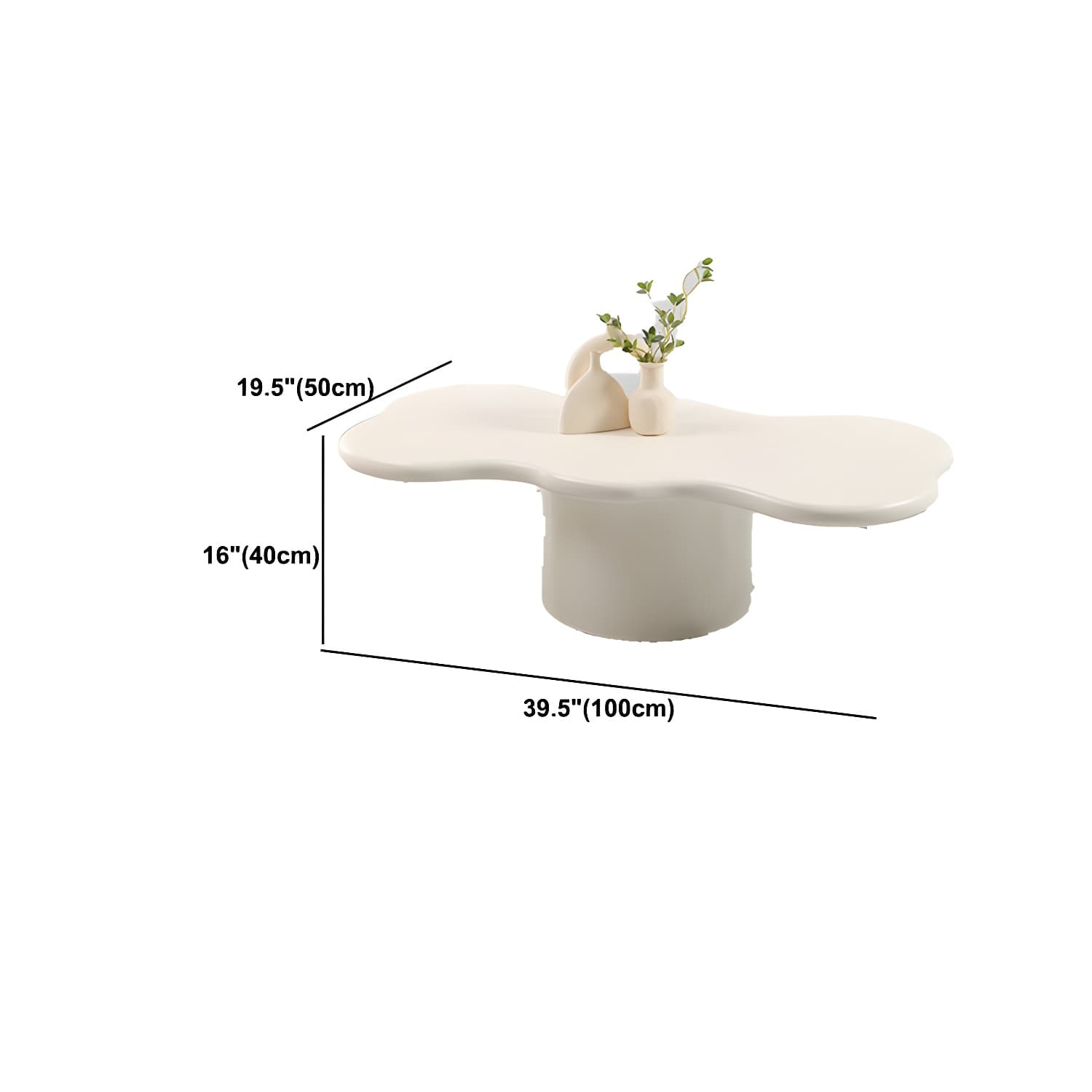Solid Wood Coffee Table White Minimalist Coffee Table for Living Room - image 9