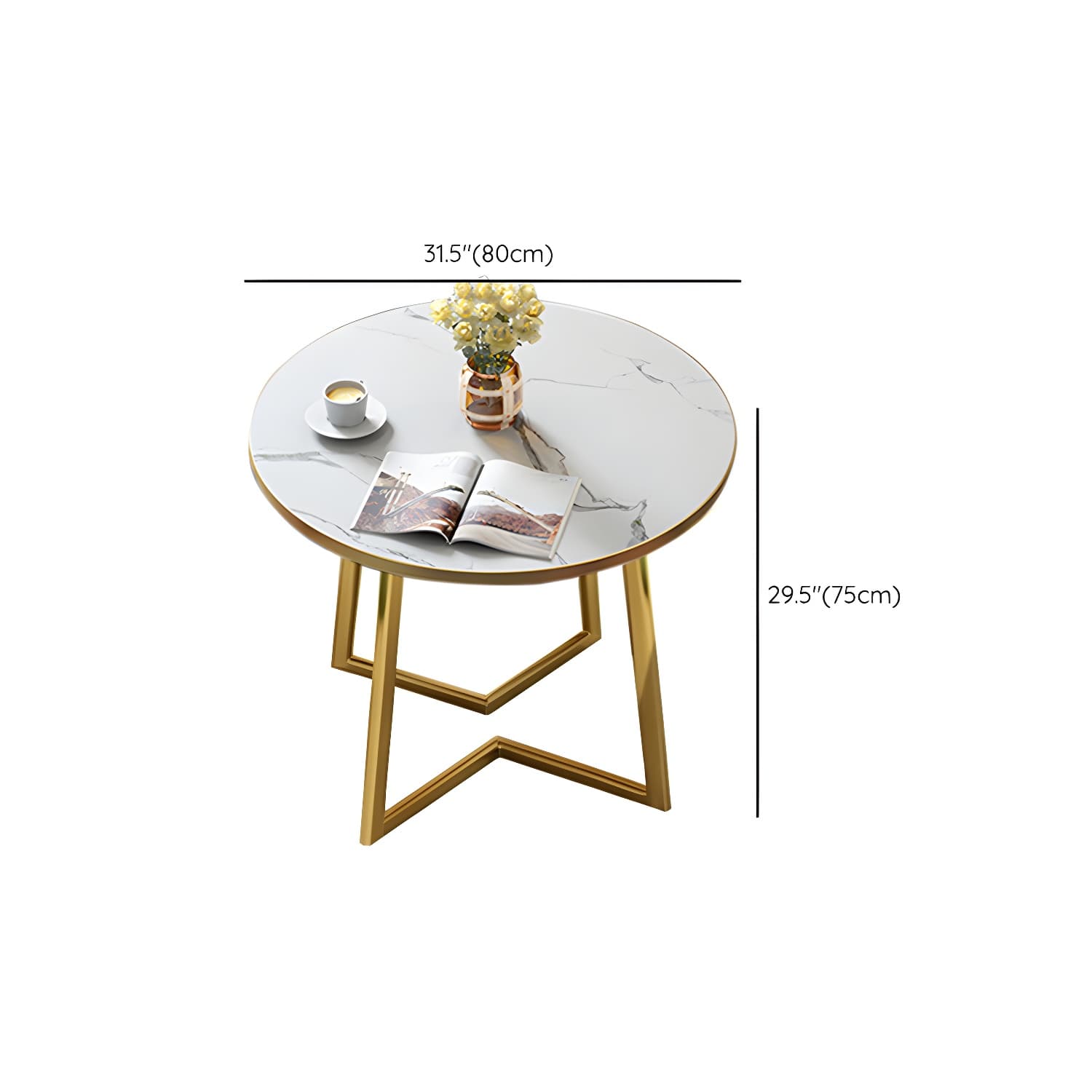 5 Piece Round Shape Wood Top Dining Room Chair and Table Set - image 20