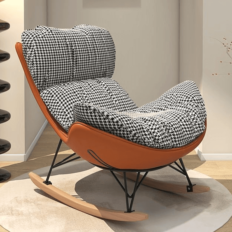 Scandinavian Upholstered Rocking Couch Chair with Padded & Anti- Dumping design - image 7