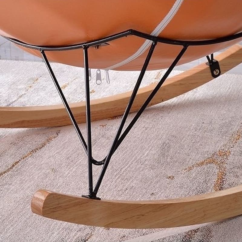 Stylish and Comfy Modern Rocking Chair with Natural Wood Legs and Slipcover - image 14