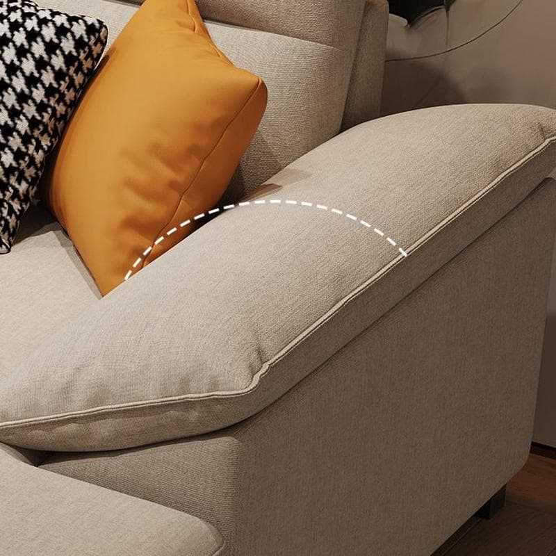 Scandinavian Wood Seats 4 Large (Over 109 in.) Pillow Top Arm Sofa Chaise - image 11