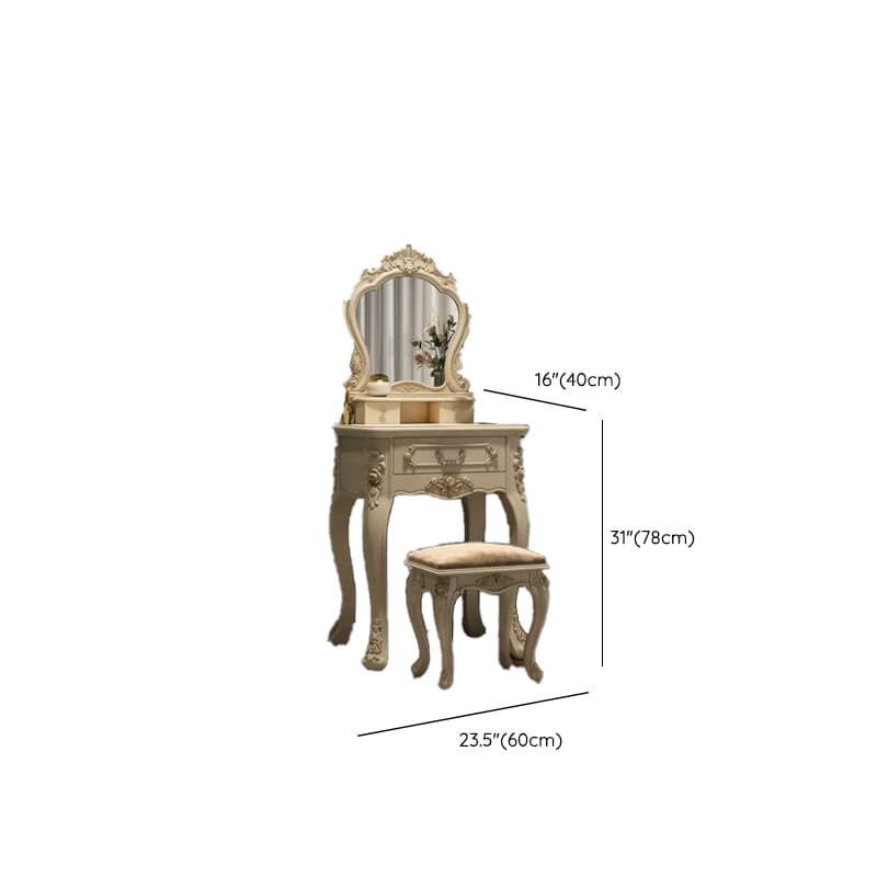 Standard/Small/Large Retro Cream Timber Vanity Set with Chair & Standing Mirror - image 10