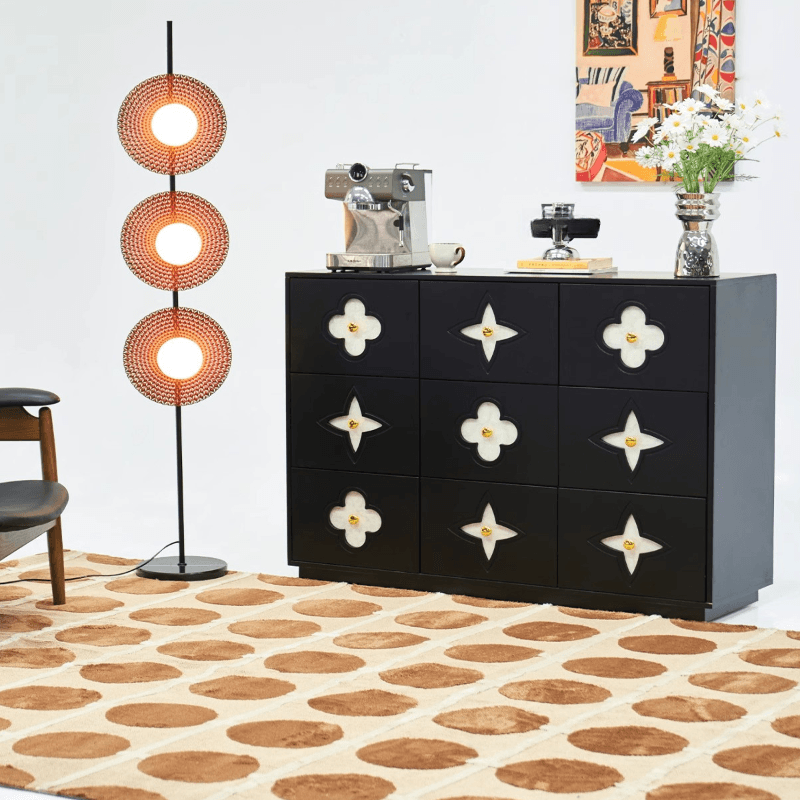 Simple Midnight Black Horizontal/Vertical Lumber Double Dresser/Lingerie Chest with 9 Drawers/5 Drawers/6 Drawers - image 3