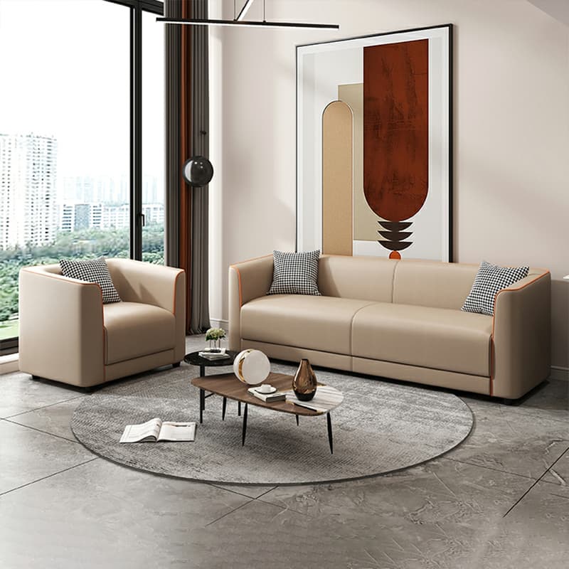 Dove Grey/Lime Green/Apricot Color Standard Sofa with Concealed Support for Parlor - image 23