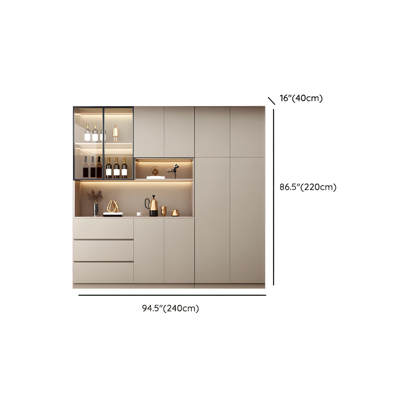 Modern Wood Cabinet with Glass Doors and Non-adjustable Shelves - image 18
