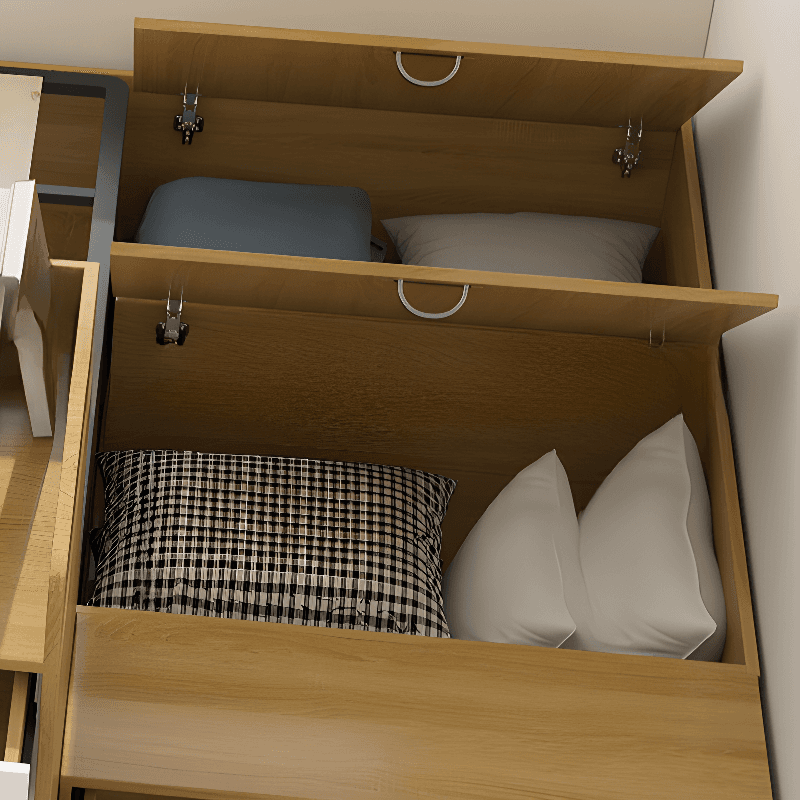 Natural Color Solid Color Storage Included with 2 Drawers for Bedroom - image 5
