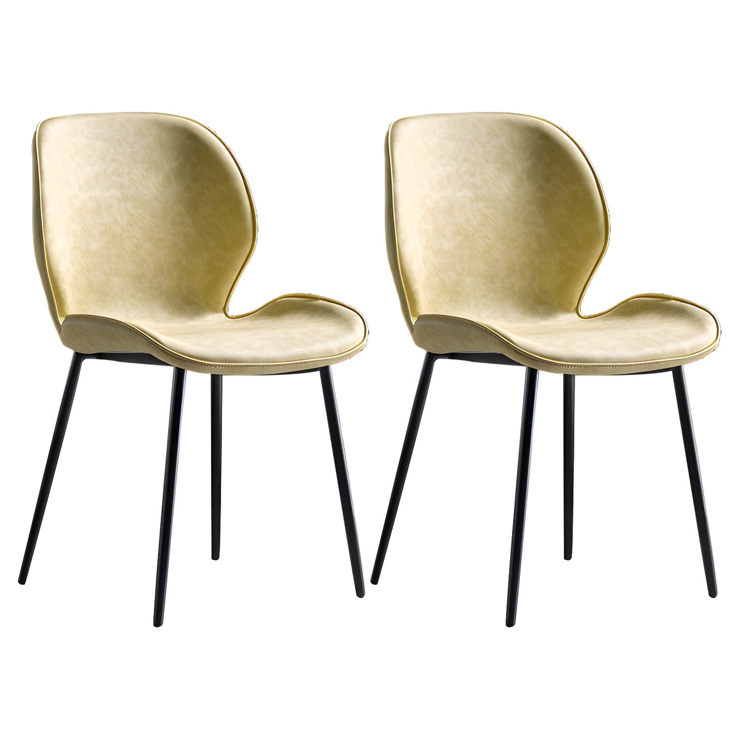 Scandinavian Leather Home Side Chair Matte Finish Wingback Dining Chair (Set of 2) - image 8