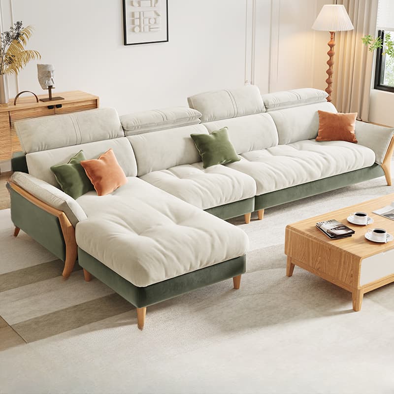 Straight/L-Shape Chalk Sofa/Sofa Chaise with Horizontal/Left Orientation and Standard Foam Seat Fill - image 9