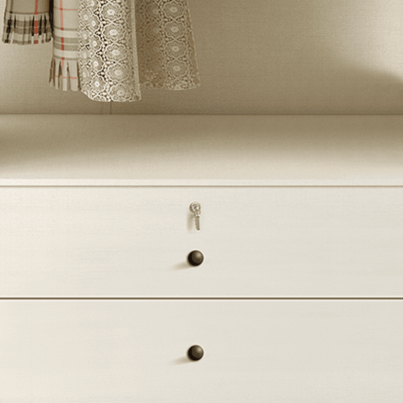 White Modish Manufactured Wood Independent Armoire Cabinet with Soft Close Drawer, Interior Shelves, and Clothing Rod - image 5