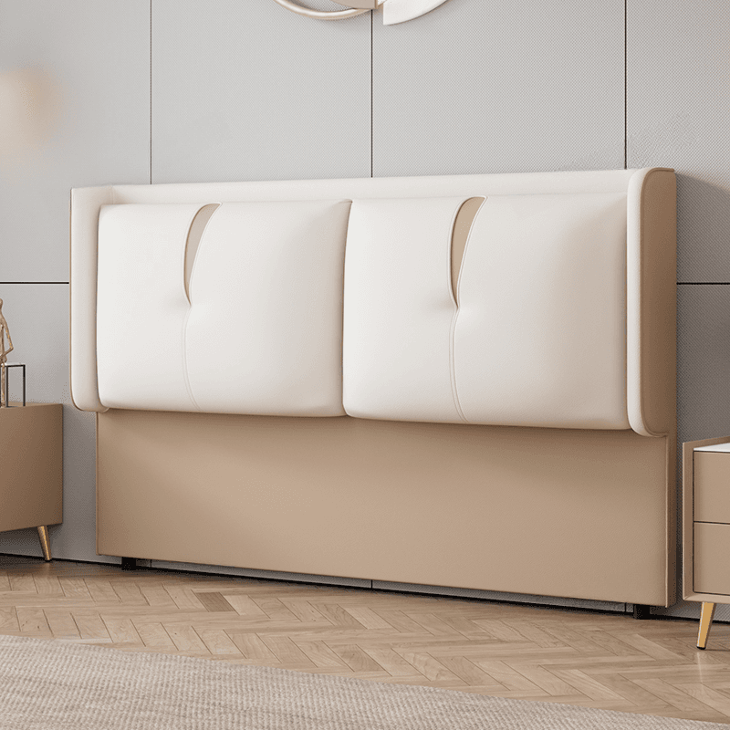 Simplistic Wingback Headboard in Pine Wood with No Distressing, Rectangular Shape for King/Queen/Full Bed, Featuring Sponge Upholstery and Standard Height