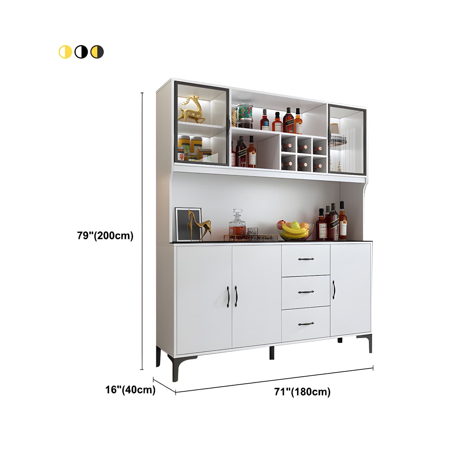 Modern Sideboard Wood Frame and Stone Top Sideboard with Door for Kitchen - image 16