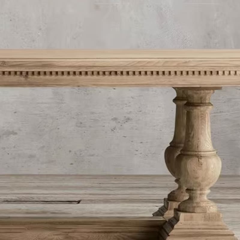 French Country Rectangle Wood Dining Table with Trestle Base, Full Assembly Needed - image 12