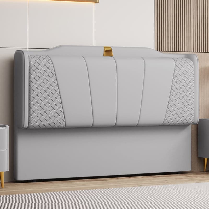 Trendy Panel Headboard in Natural Wood with No Distressing, Scooped Shape for Queen/Full Bed, Sponge Upholstery Fill, Standard Height - image 3