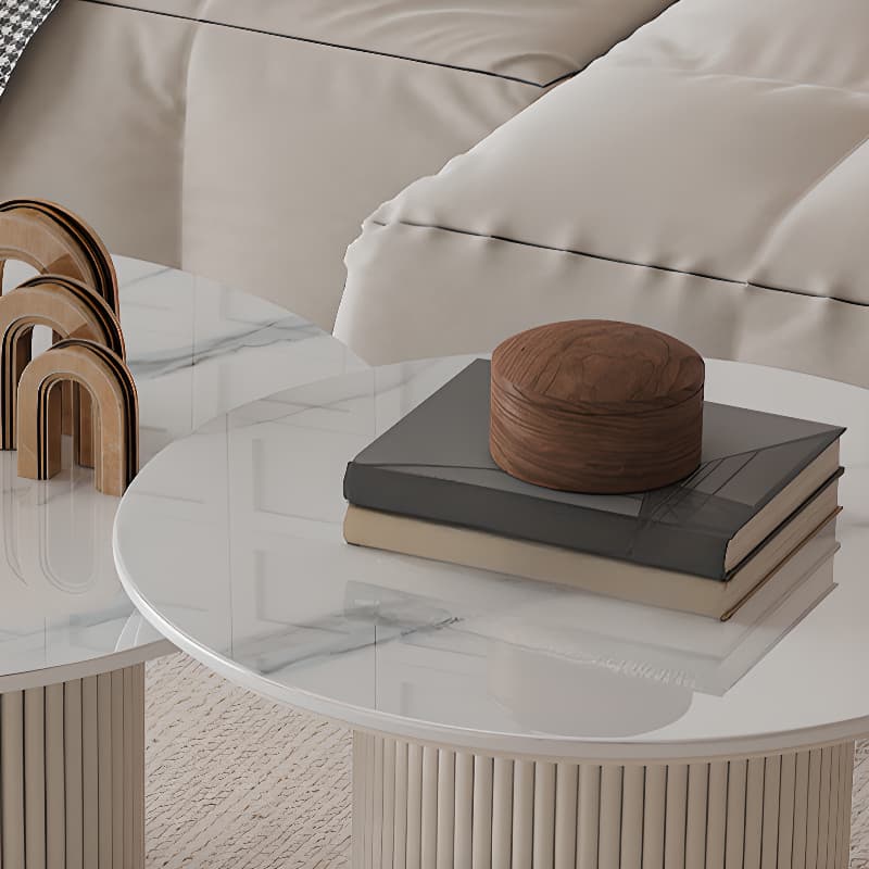 Circular-shaped Ivory Board Game Coffee Table for Home - image 10