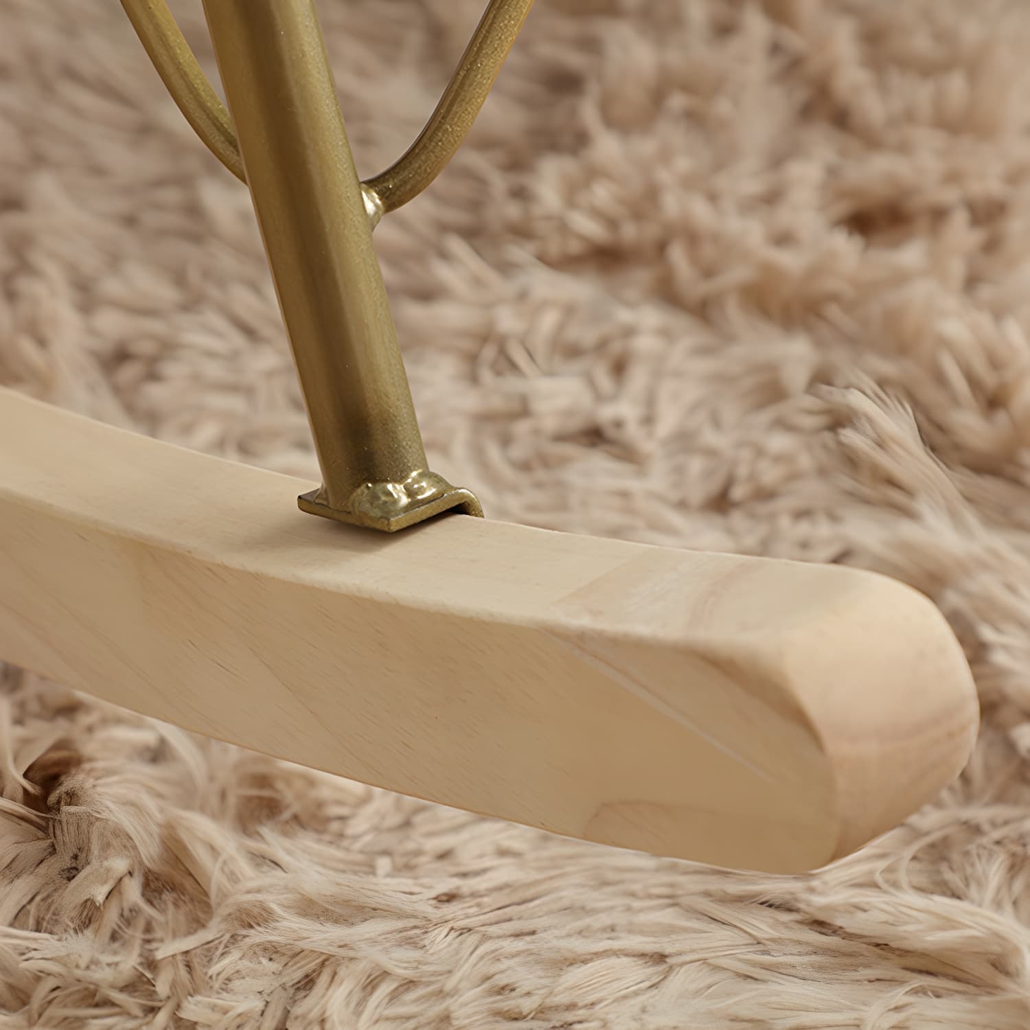 Modern Rocking Chair Metal Frame Doll Cotton Filling Spindle Rocker Chair - image 7