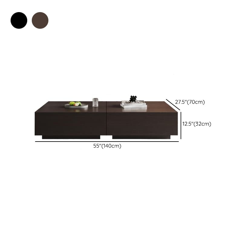 Solid Oak Wood Square Accent Table with 2 Drawers for Living Room - image 13
