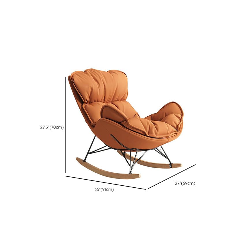 Metal Frame Damp-proof Cushioned Rocking Chair with Flared Arm in a Western Style - image 16