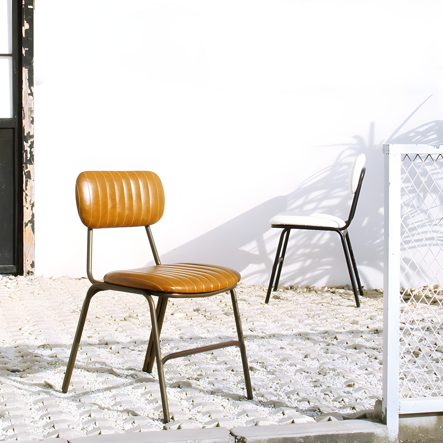 Industrial Metal Dining Room Chairs Open Back Dining Side Armless Dining Chairs (Set of 2) - image 13