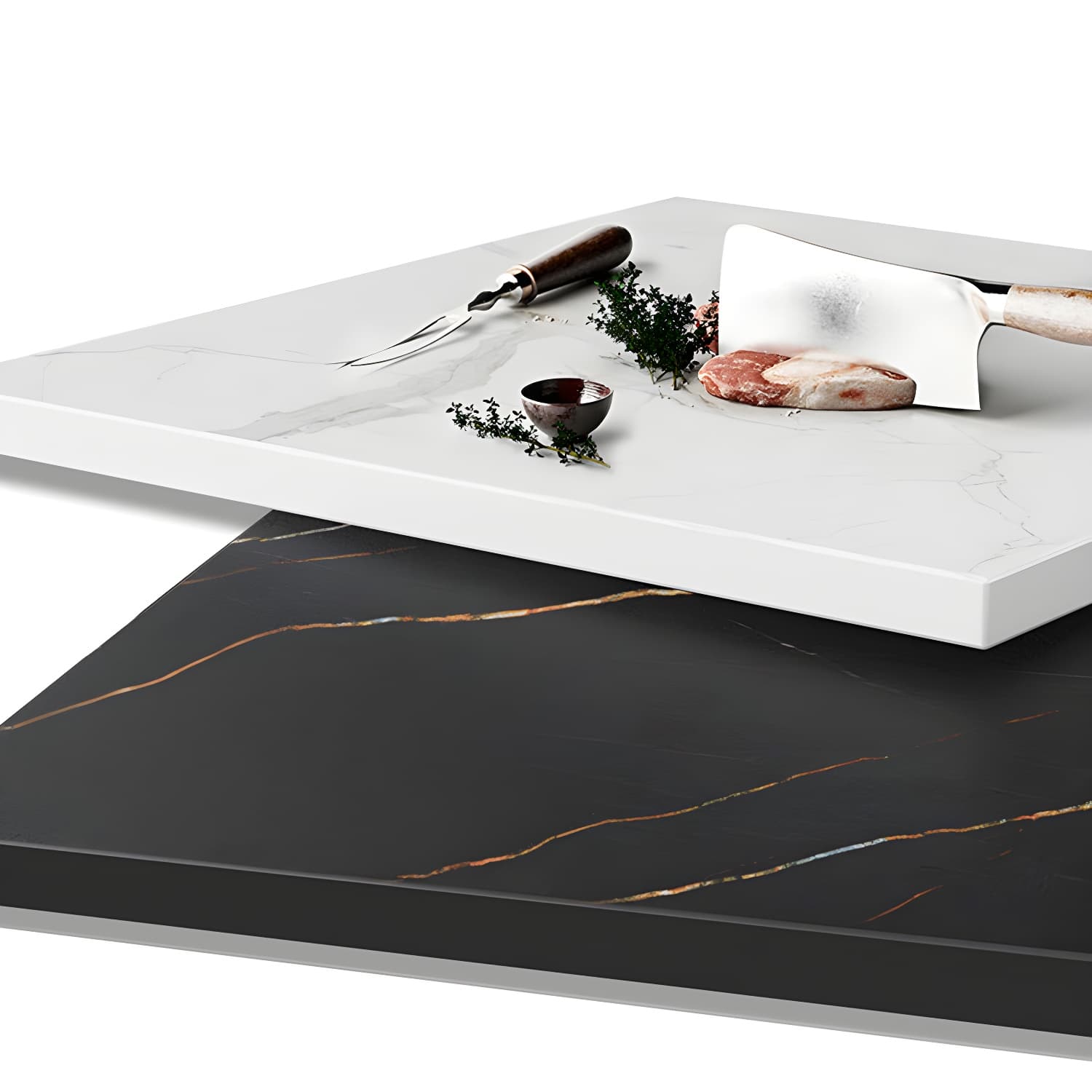 Glam Metal and Slate Cocktail Table Pedestal Coffee Table for Living Room - image 11