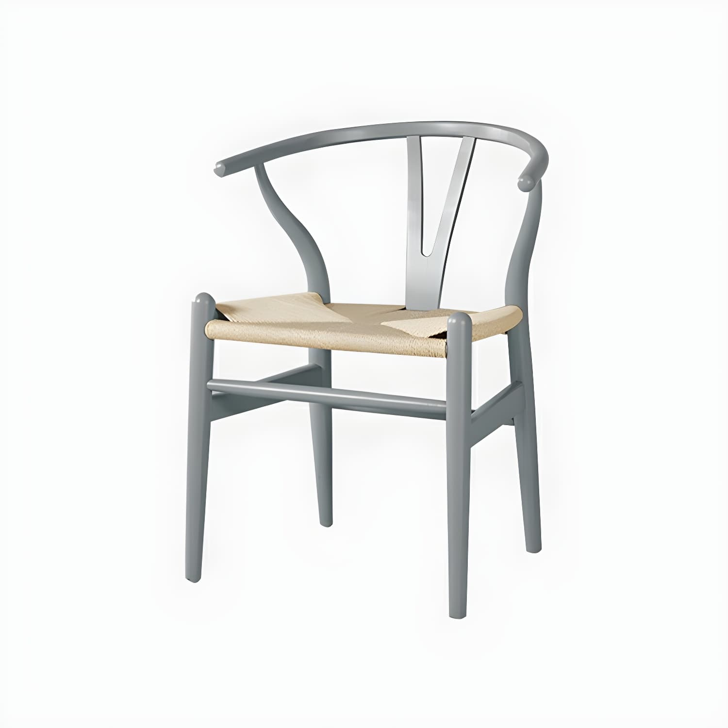 Scandinavian Wood Side Chair with Wishbone Back and Upholstered Seat for Kitchen & Dining - image 5