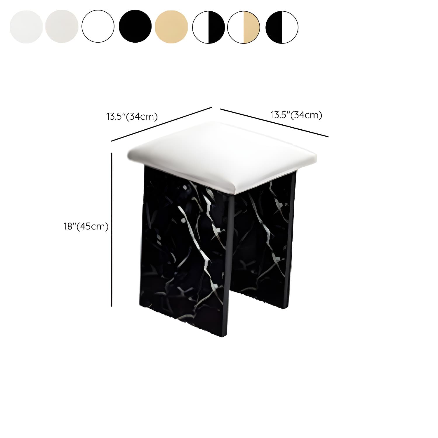 5-Piece Modern Wood Dining Set with Rectangle Table and White Backless Stools - image 20