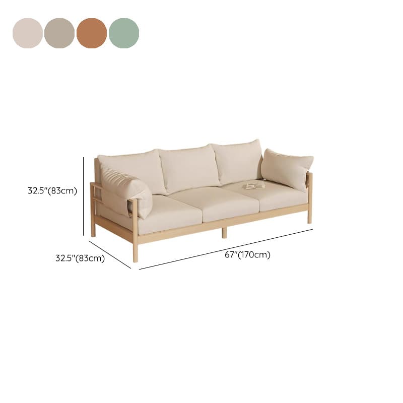 Contemporary Modern Solid Color Stain Resistant Standard Sofa in Light Gray/Off-White/Amber Color with Armrest, Seats 3, and Slipcover - image 18