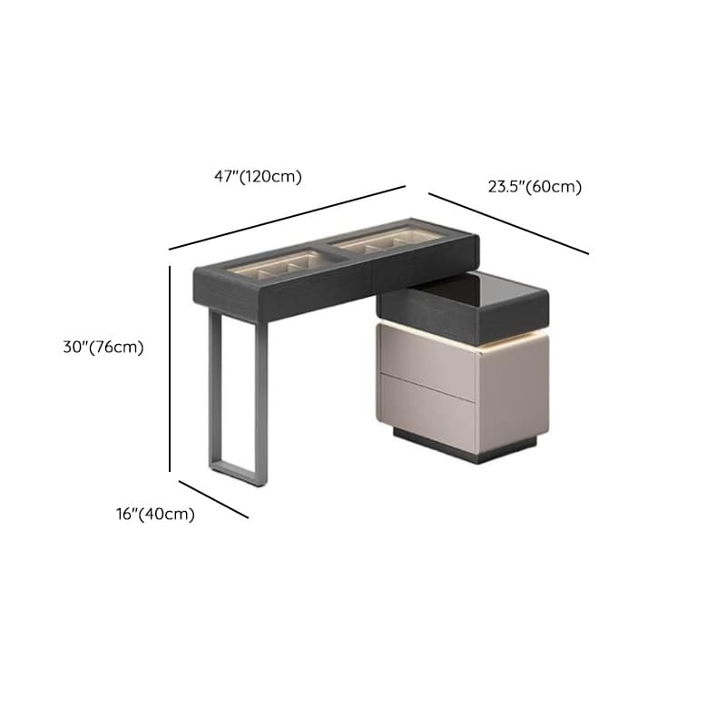 Multi-Purpose Tan Vanity Set with Lighting, Scalable 2-in-1 Adjustable Touch and Brightness - image 8
