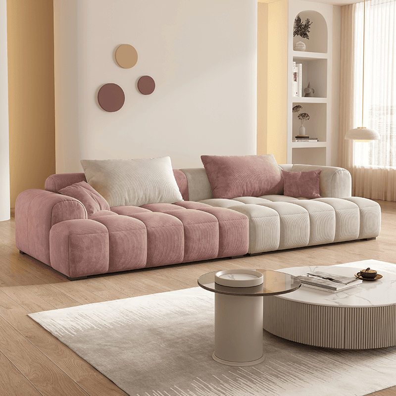 Grey/Lime Green/Ivory Sofa Couch with Concealed Support - image 4