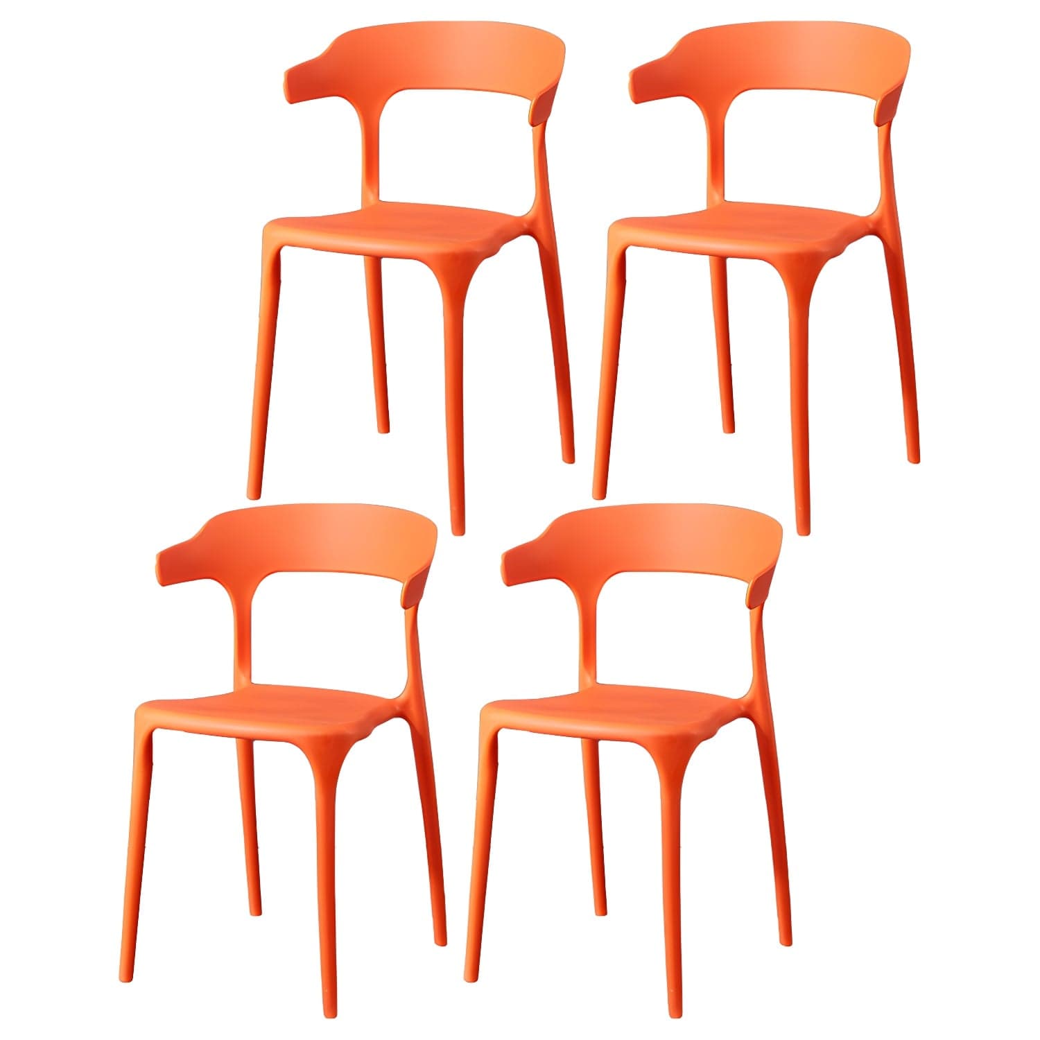 Glam Plastic Side Chair Matte Finish Open Back Dining Chair for Dinning Room - image 9