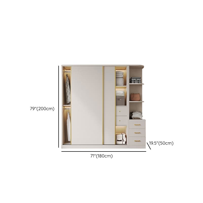 Attractive Modern White Wardrobe Armoire with Clothing Rod & Shelves - image 12