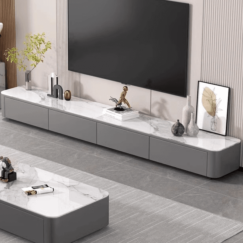 Casual Sintered Stone TV Stand with Multiple Drawer Options - image 4