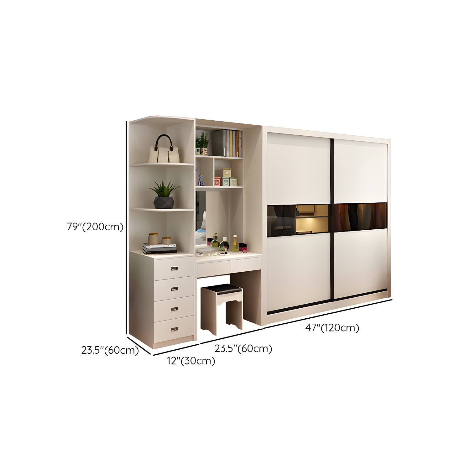 Contemporary Home Engineered Wood Wardrobe Freestanding Wardrobe Closet - image 16