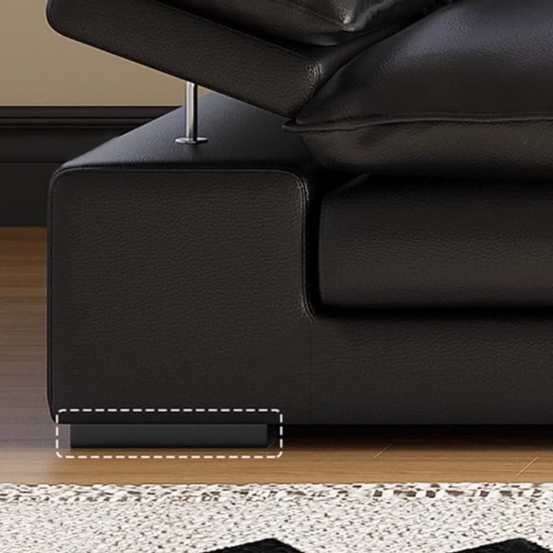 Modish Solid Color Scratch-durable Standard Sofa in Midnight Black, Seats 4/3/2-seater with 2 Pillows - image 7