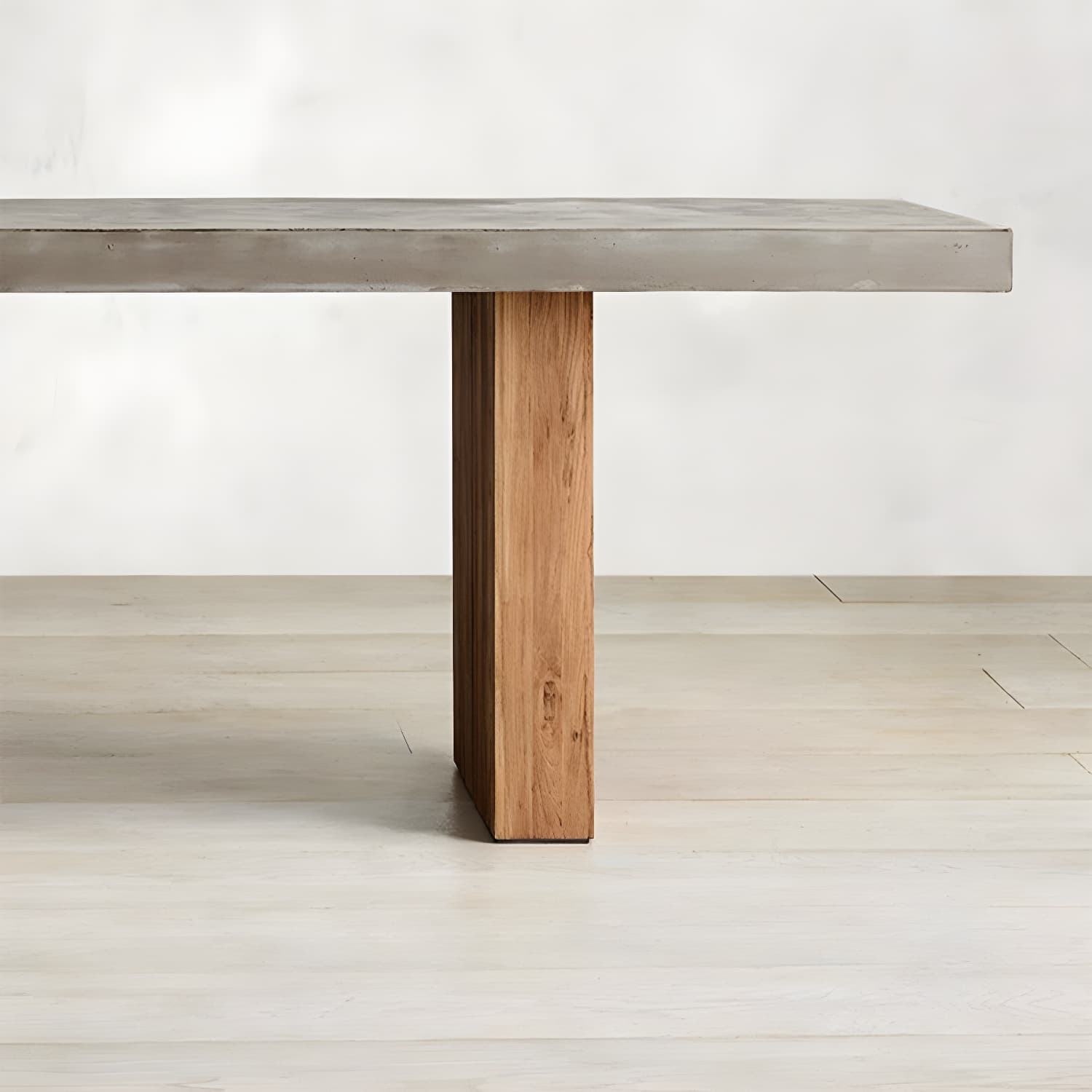 Modern Rectangle Dining table Solid Wood Double Pedestal Table in Grey - image 6