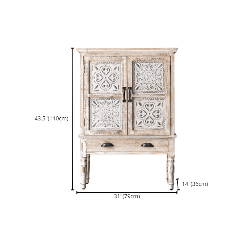 Old School Independent Accent Cabinet with Antiqued Wood - image 14