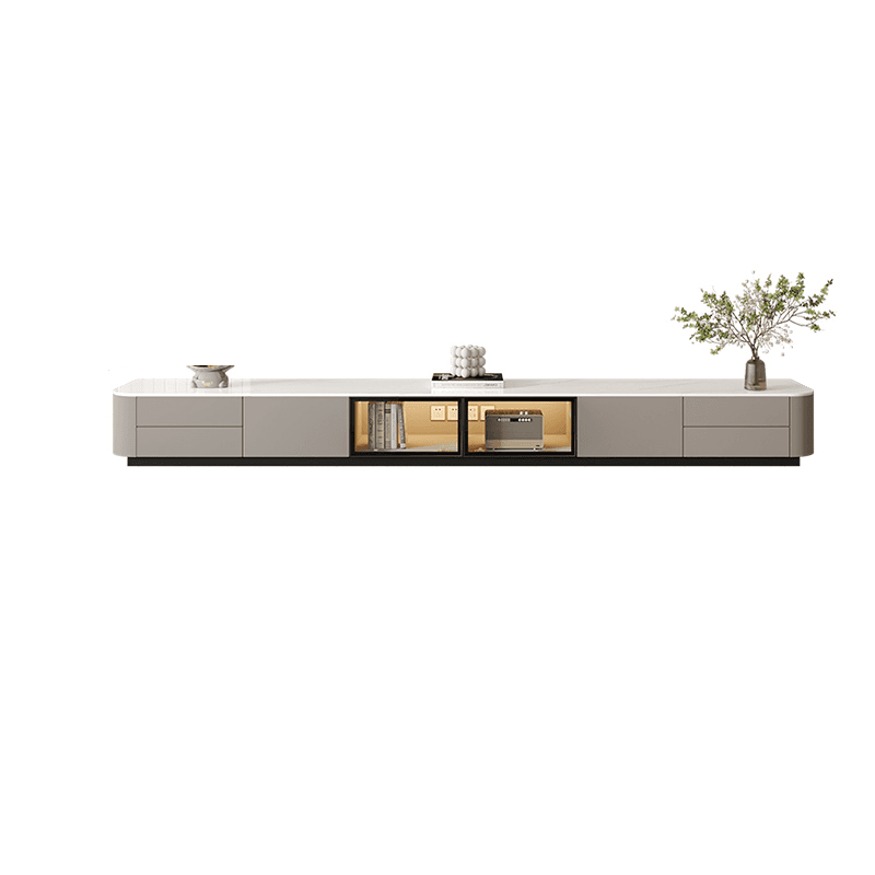 Rectangle Parlor TV Stand with Light and Gate Door - image 6