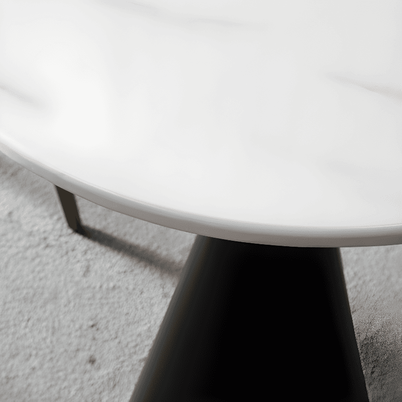 Glamorous Rounded Stone Dining Table for 2, Scratch-proof and Fixed Mechanism - image 9
