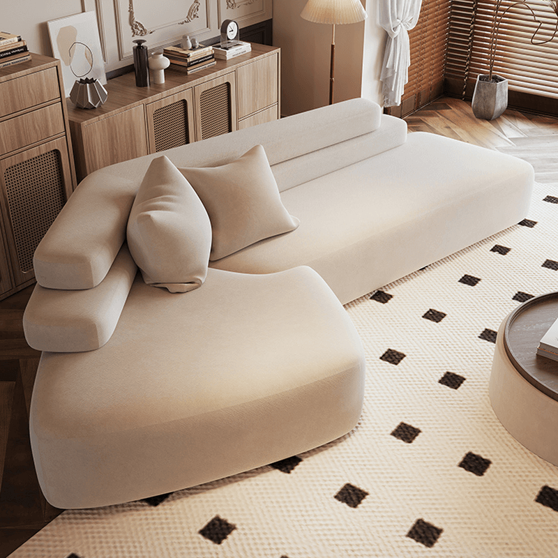Bowed White Sofa Recliner