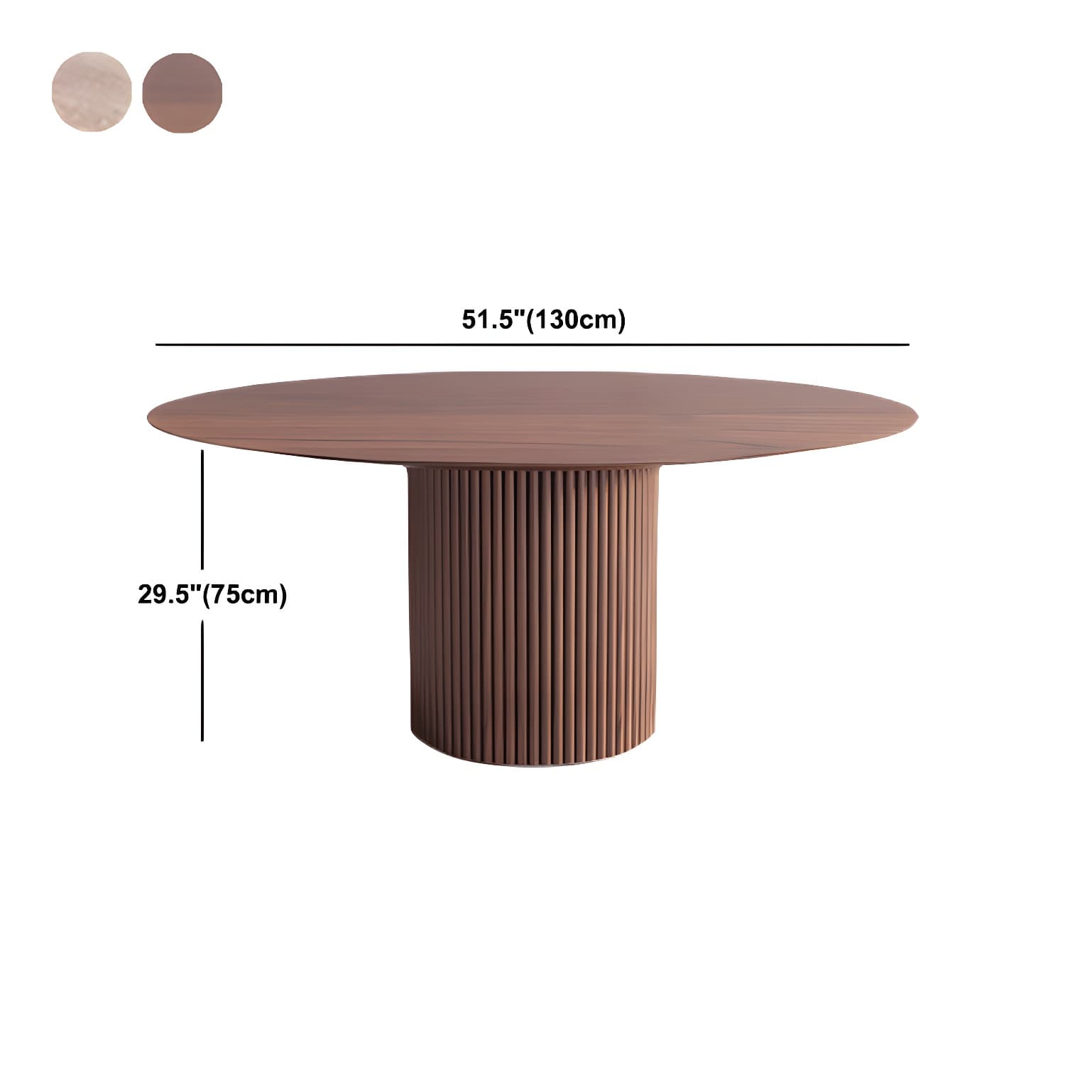 Round Solid Wood Dining Room Table Modern Dining Table with Pedestal Base - image 17