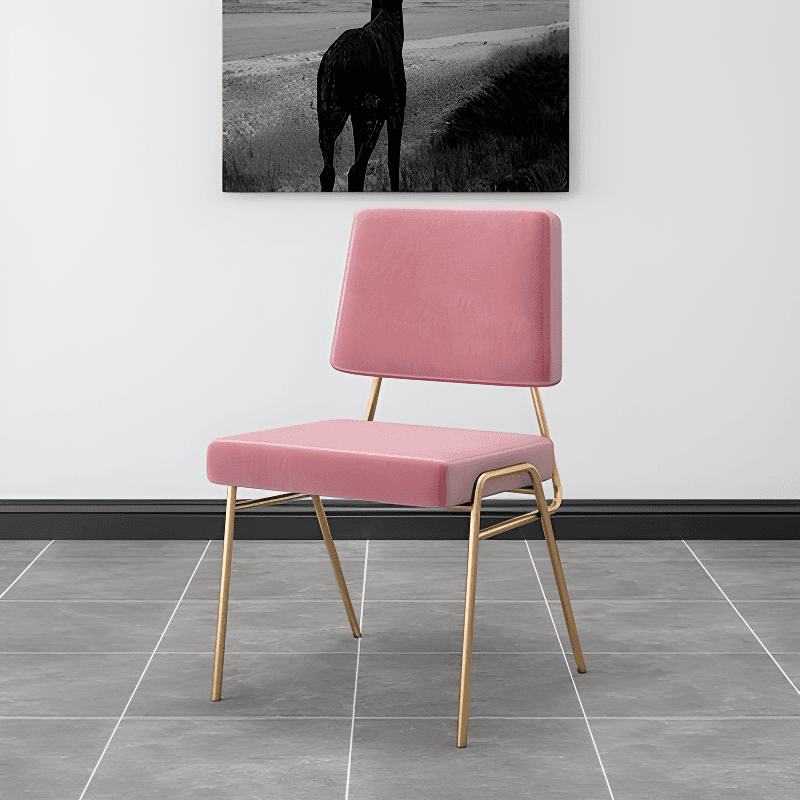 Upholstered Firm Armless Chair with Aureate Legs and Foot Pads for Dinette - image 9