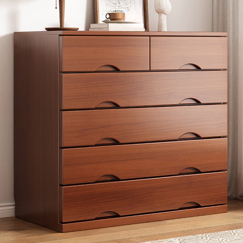 Simple Raw Wood Double Dresser with Multiple Drawer Configurations - Horizontal/Vertical