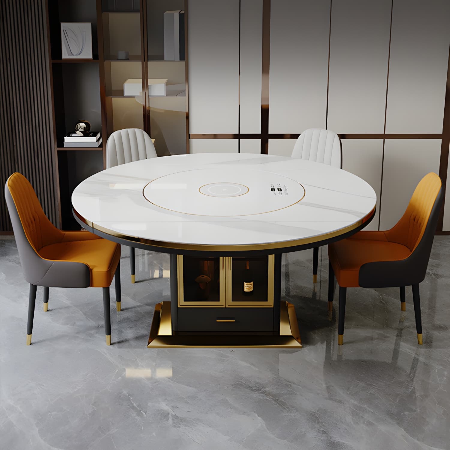 White Dining Table Set 1/5/7 Pcs Metal Dinette Set with Faux Leather Chairs - image 5
