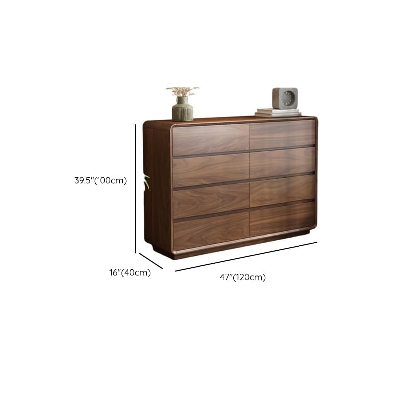 Cocoa Simplistic Natural Wood Double Dresser with 6/9/5 Drawers in Horizontal/Vertical Orientation - image 8