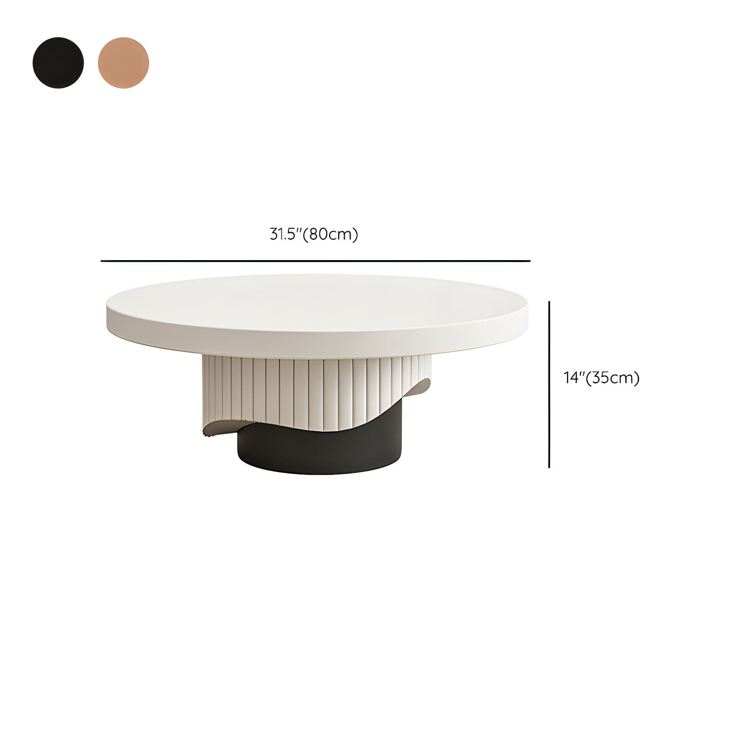 Pedestal Round Coffee Table Set Modern Minimalist Cocktail Table - image 21
