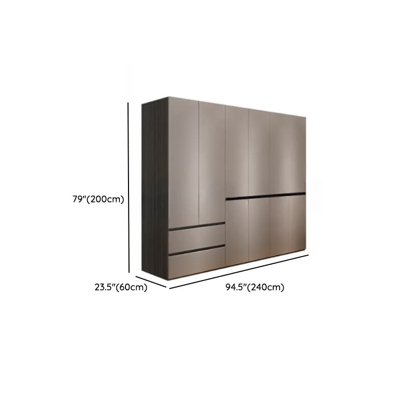 Sand Minimalist Laminate Cabinet Armoire with Soft Close Drawer, Soft Close Door, Interior Shelves, and Clothing Rod - image 16