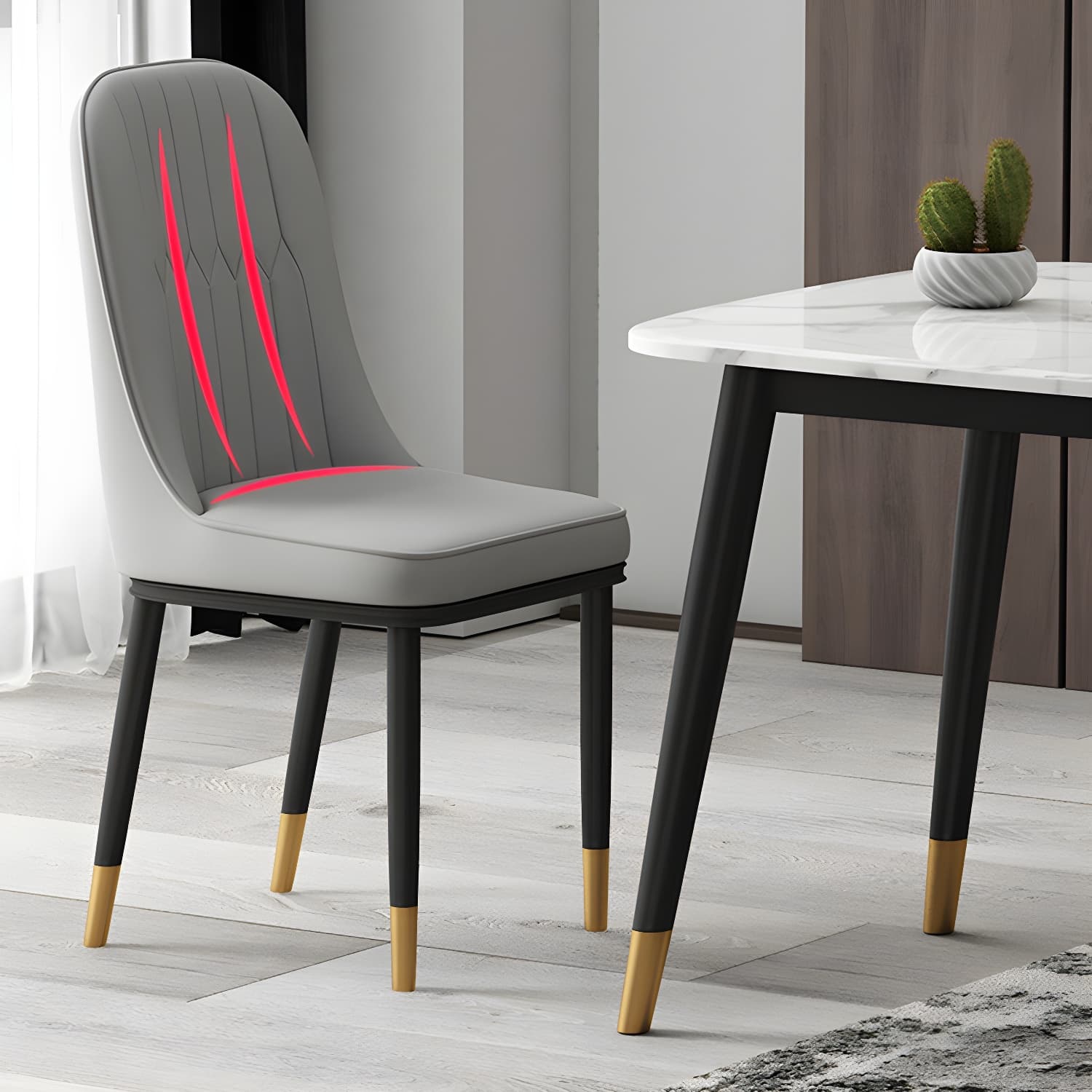 Modern Dining Room Armless Parsons Faux Leather Dining Side Chair - image 22