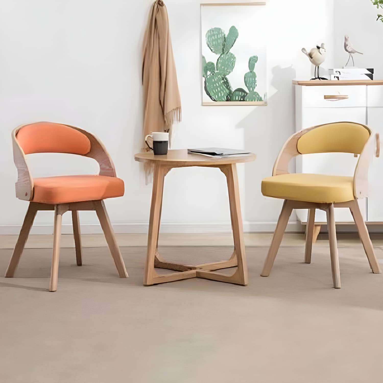 Contemporary Swivel Side Dining Room Chair Open Back Chair for Home Use - image 20